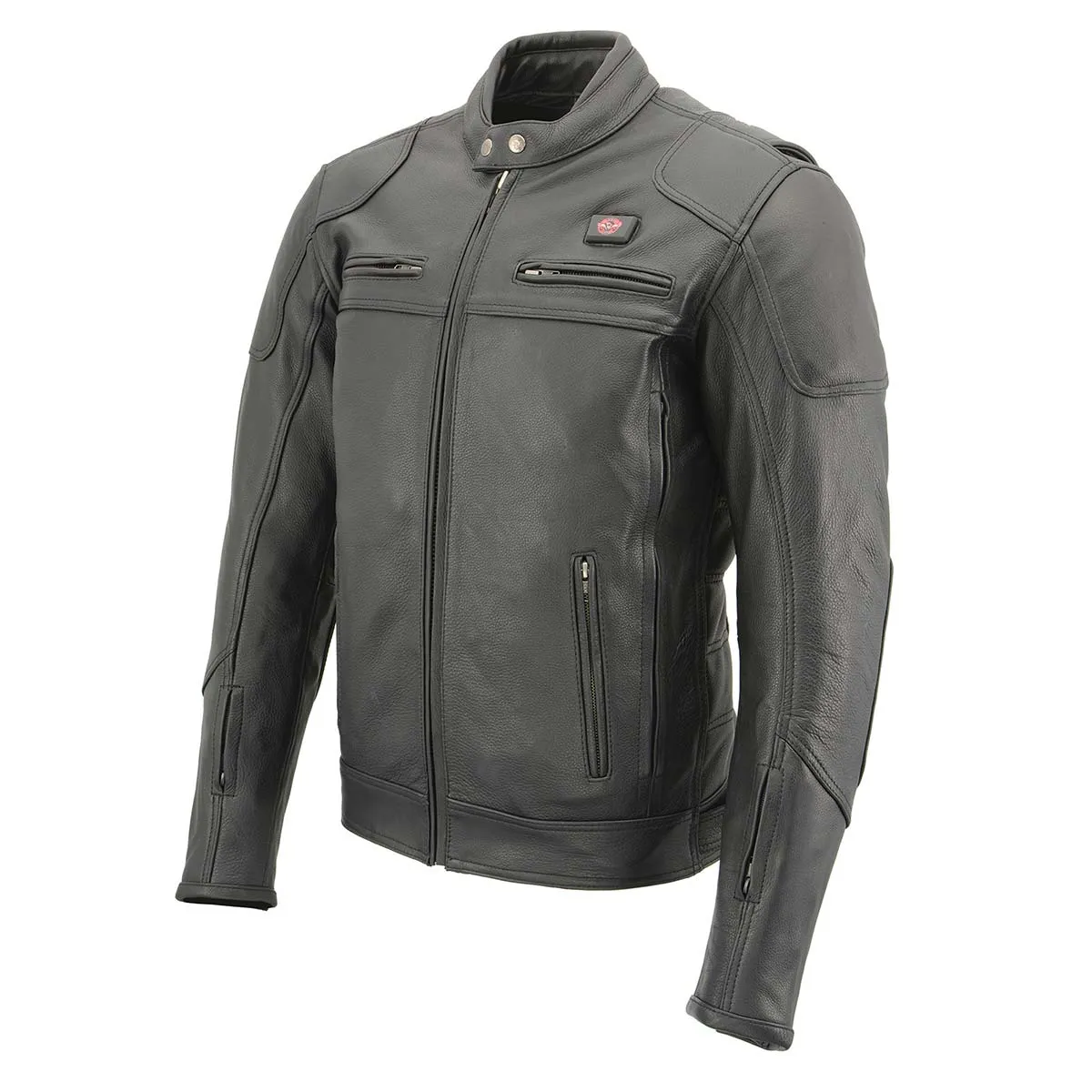 Milwaukee Leather Heated Jacket for Men's All Seasons Black Cool-Tec Leather - Motorcycle Vented Jackets MLM1514SET