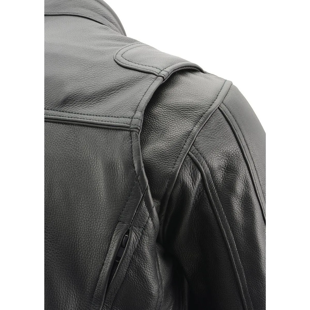 Milwaukee Leather Heated Jacket for Men's All Seasons Black Cool-Tec Leather - Motorcycle Vented Jackets MLM1514SET