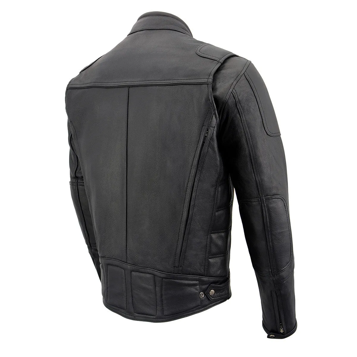 Milwaukee Leather Heated Jacket for Men's Black Cowhide Leather -