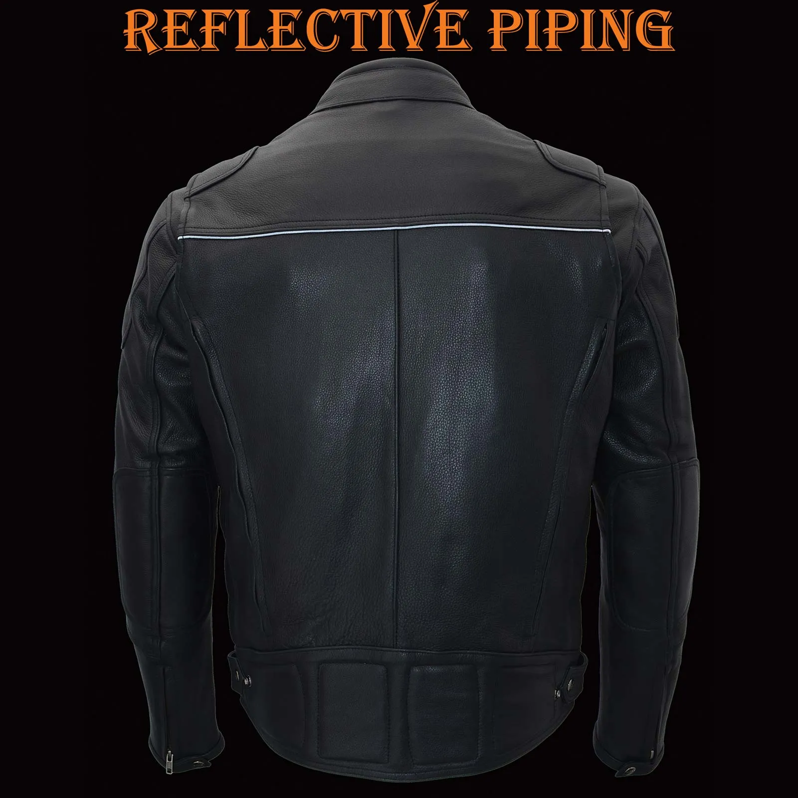 Milwaukee Leather Heated Jacket for Men's Black Cowhide Leather -