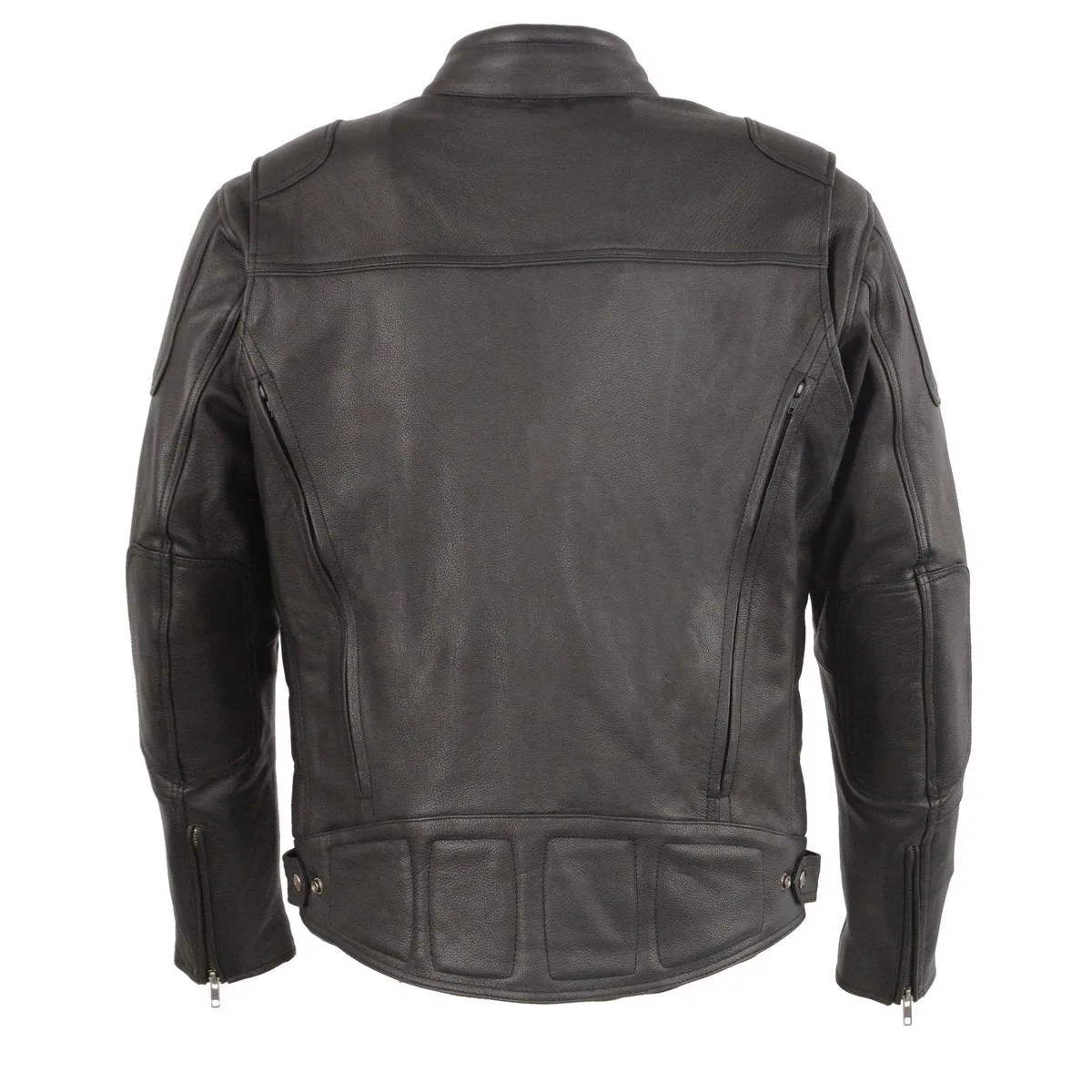 Milwaukee Leather Heated Jacket for Men's Black Cowhide Leather - Motorcycle Vented Jacket for All Seasons MLM1513