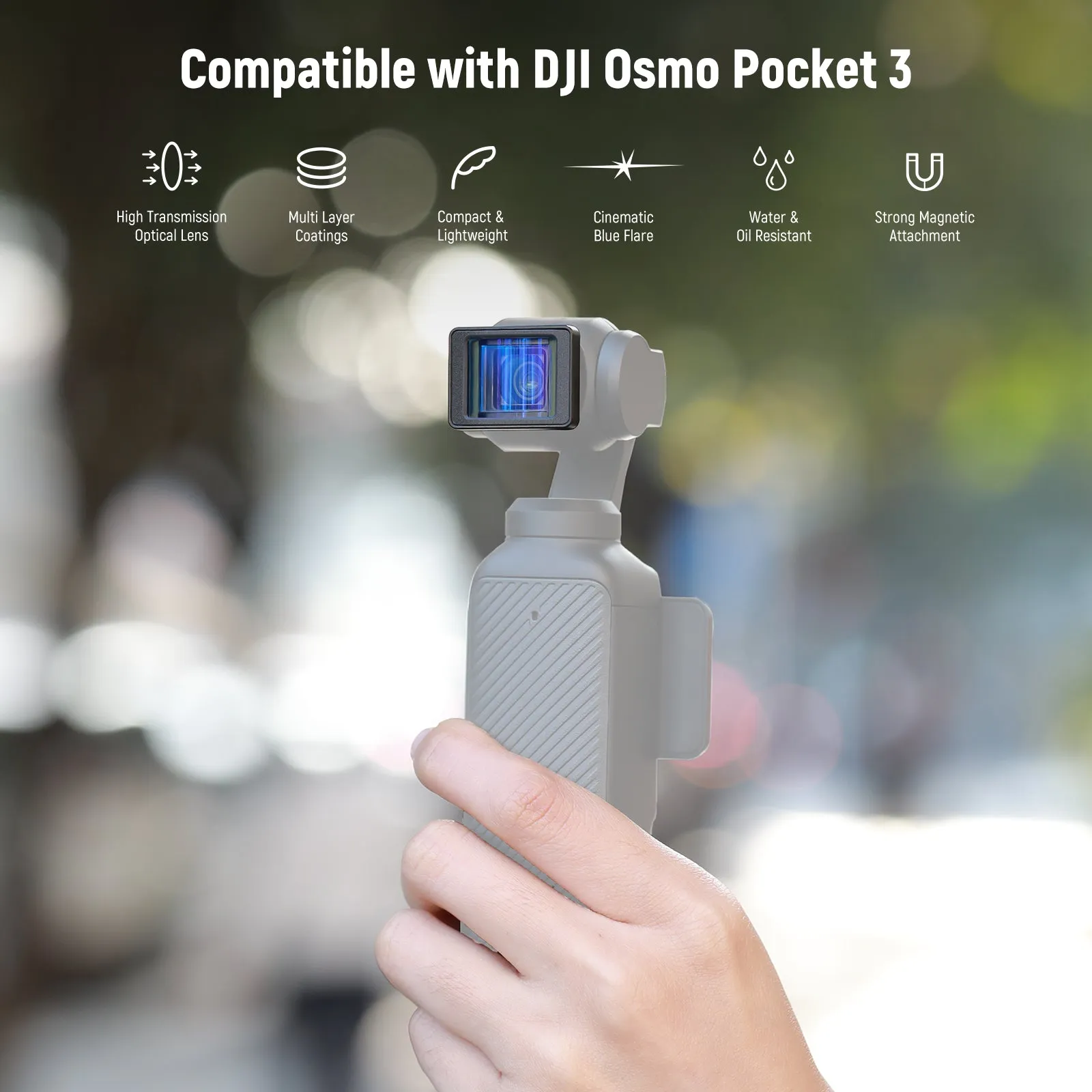 NEEWER LS-44 Magnetic 1.2x Anamorphic Lens for DJI Osmo Pocket 3