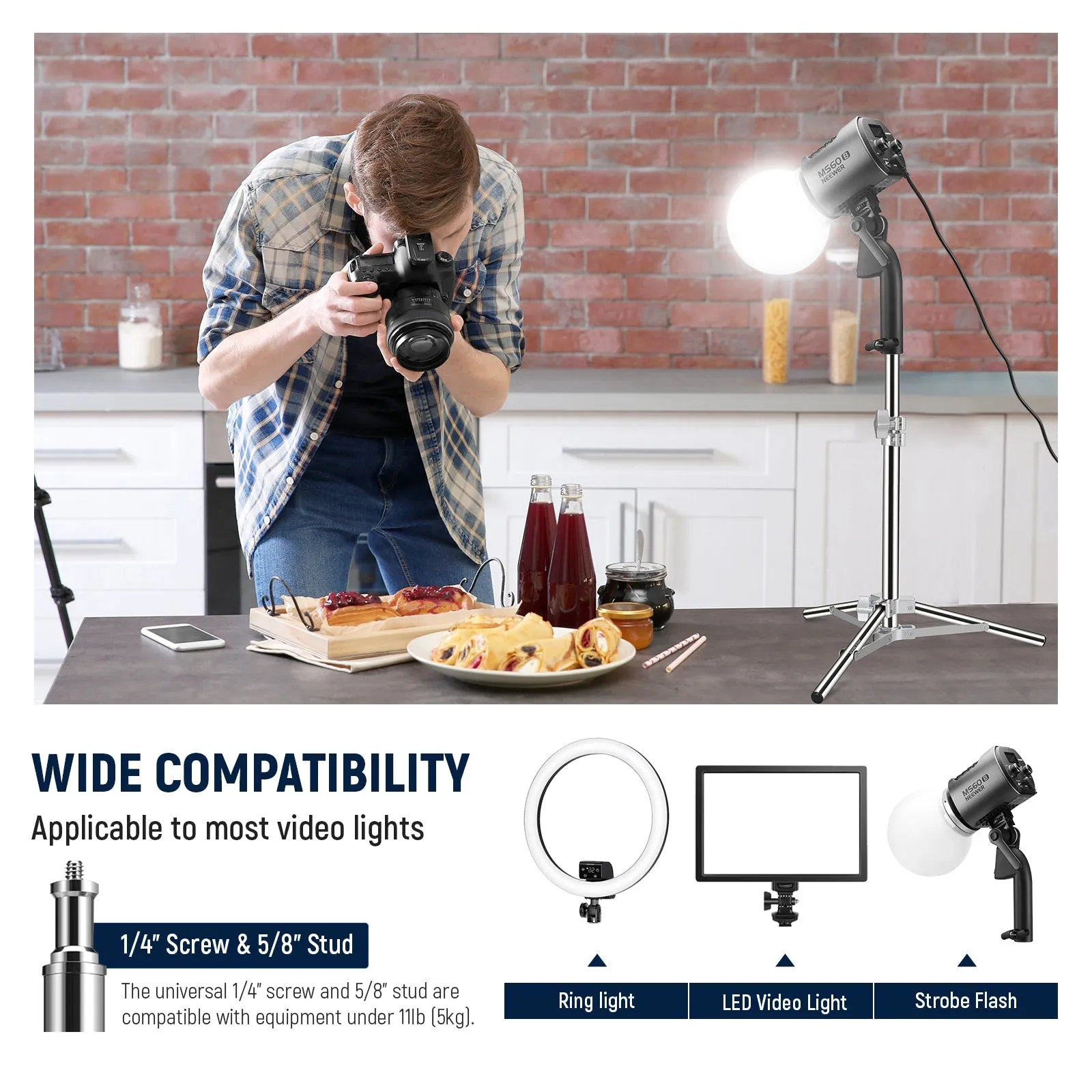 NEEWER ST-50SS Stainless Steel Photography Light Stand