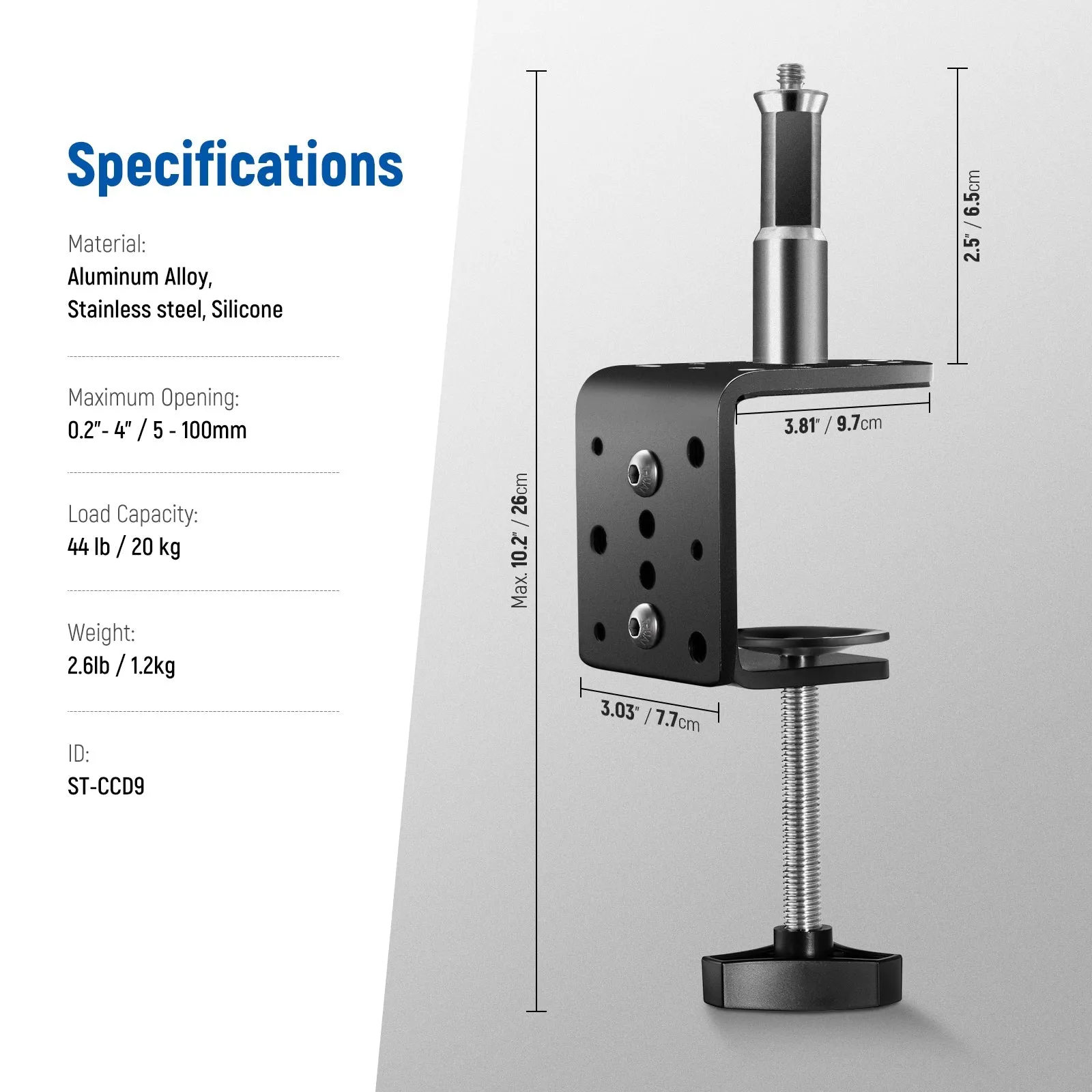 NEEWER ST-CCD9 2 Pack Heavy Duty C Clamp