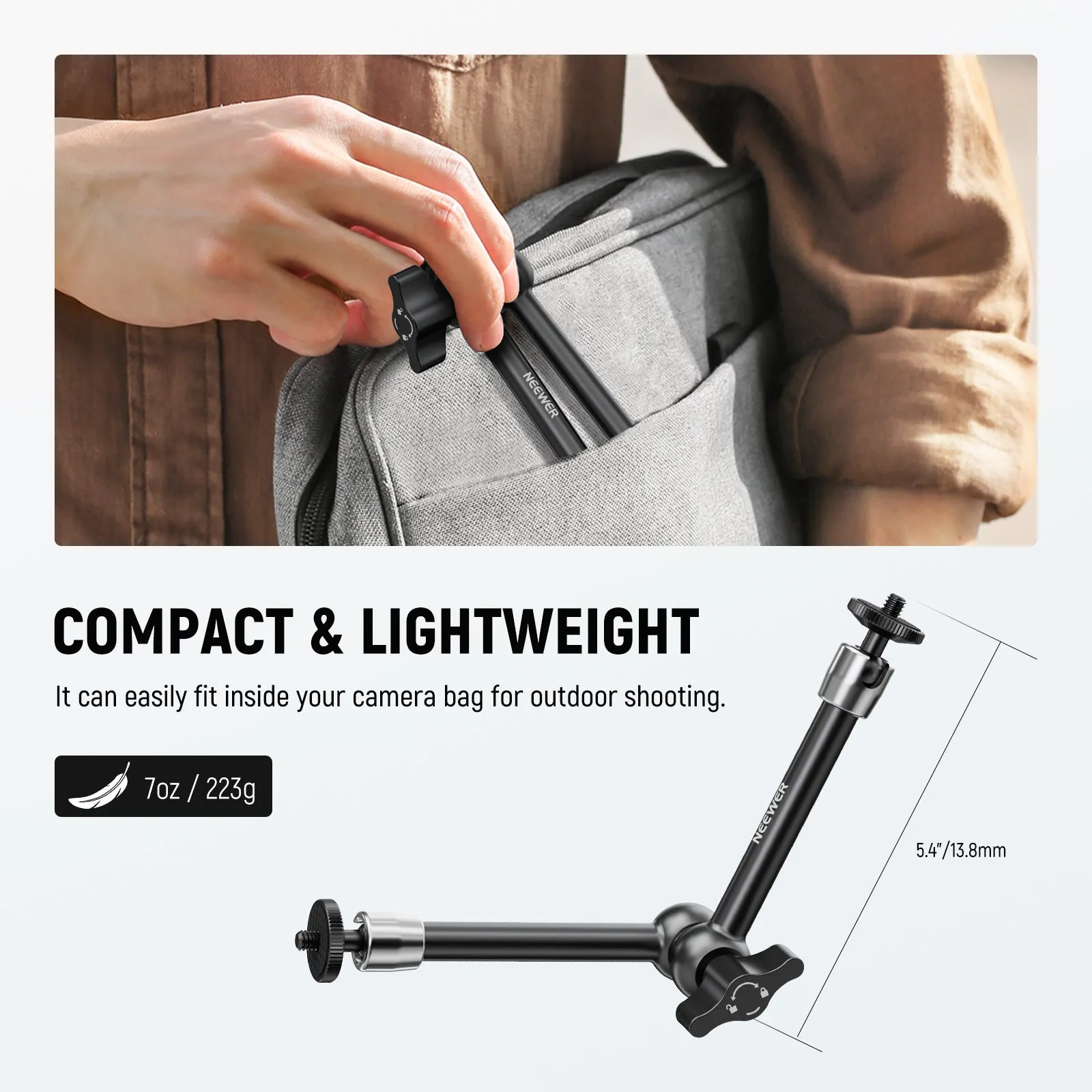 Certainly! Here’s an optimized title for the e-commerce product:

**NEEWER ST08 9.8 (25cm) Adjustable Aluminum Alloy Magic Arm for Photography and Videography**

This title clearly communicates the products key features while enhancing its appeal for potential buyers.