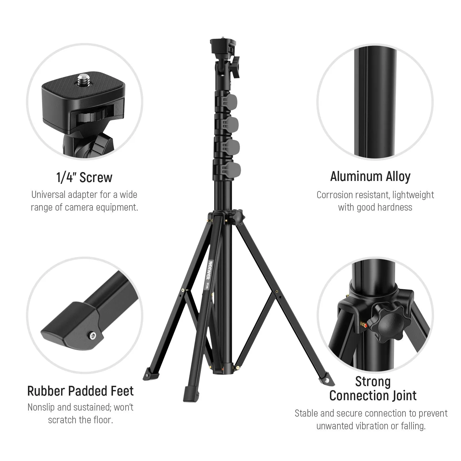 NEEWER ST155 Telescopic Phone Light Tripod