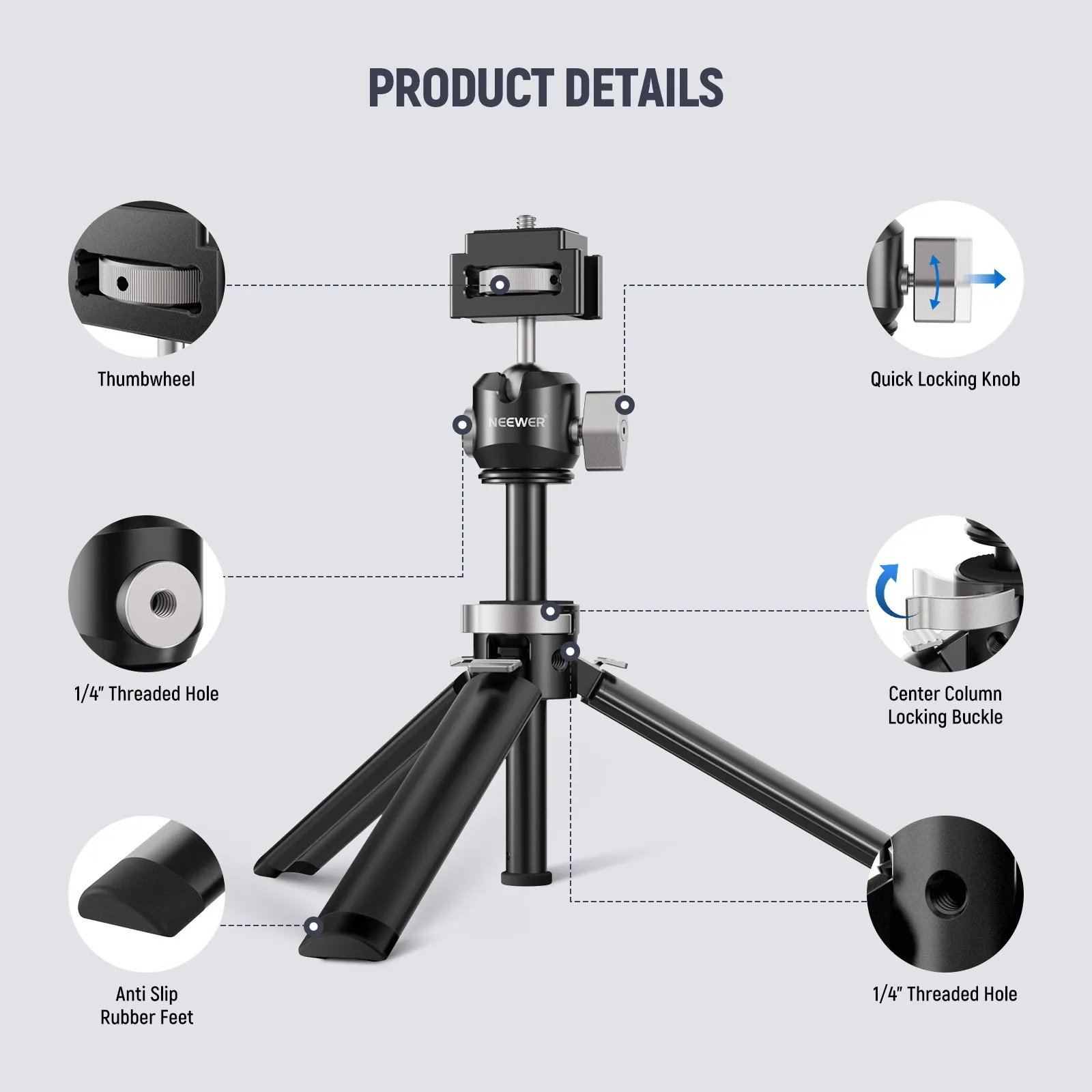 NEEWER TP32 Metal Desktop Mini Tripod