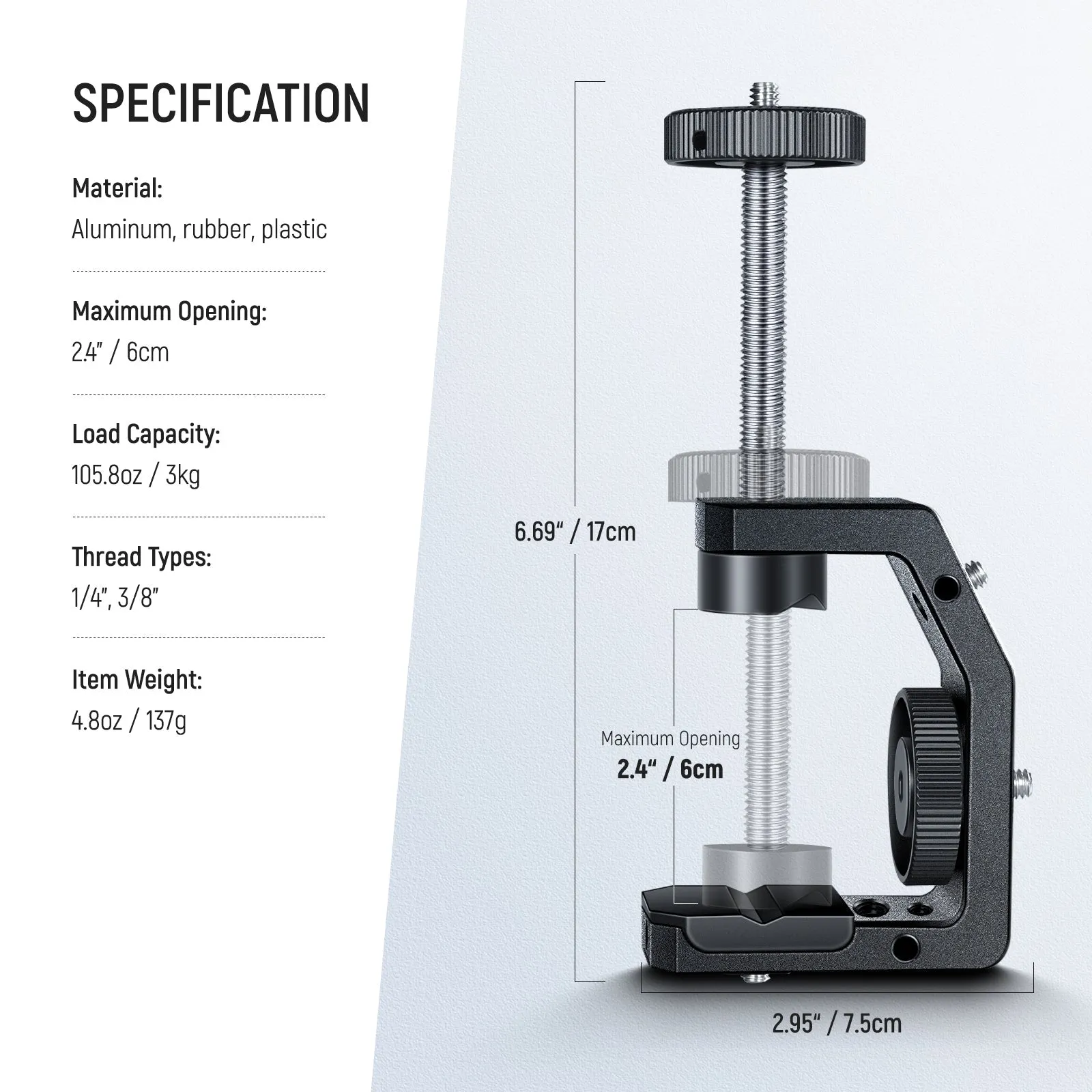 NEEWER Versatile C Clamp Desktop Camera Mount