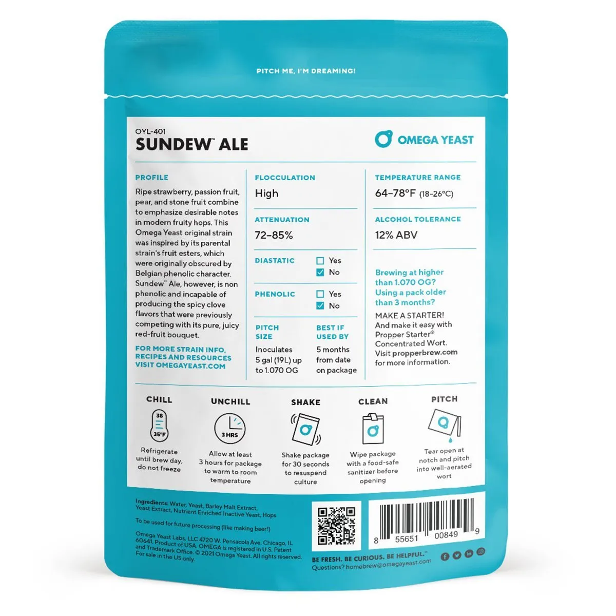 Omega Yeast OYL-401 Sundew™ Ale Yeast