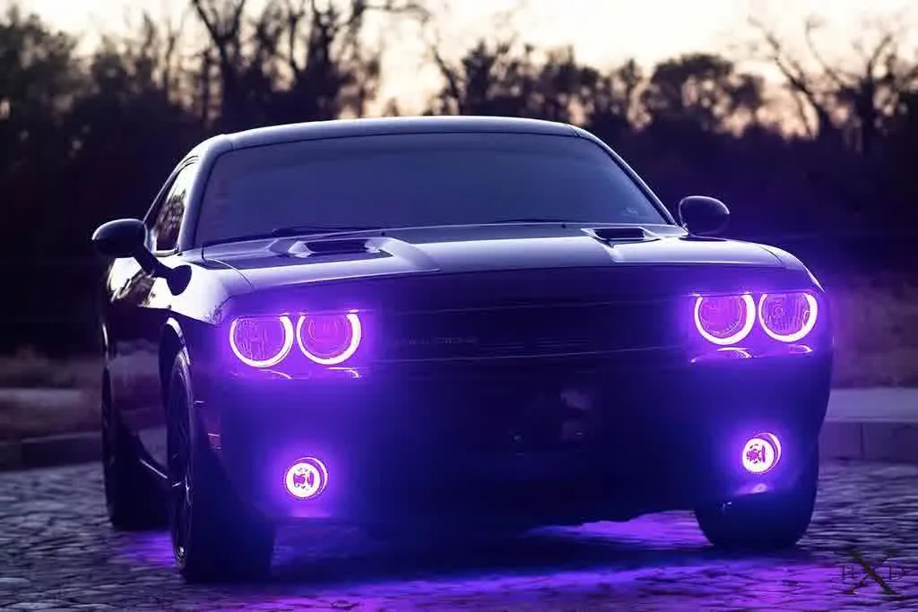 Oracle Headlight & Fog Light  LED Halo Kit Dodge Challenger (08-14) [Surface Mount] Dynamic ColorSHIFT