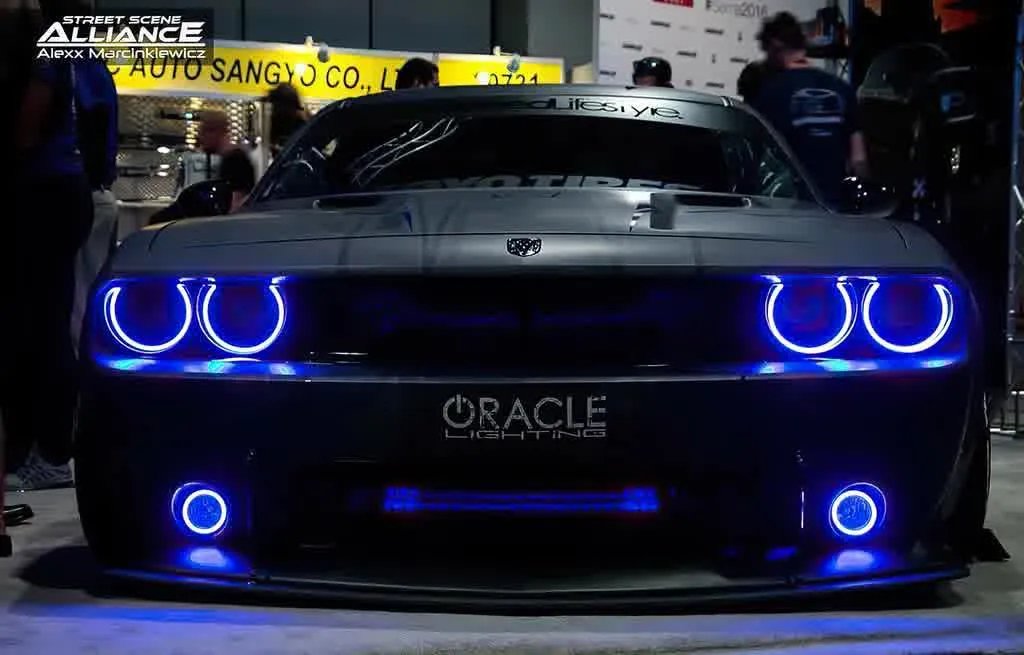 Oracle Headlight & Fog Light  LED Halo Kit Dodge Challenger (08-14) [Surface Mount] Dynamic ColorSHIFT