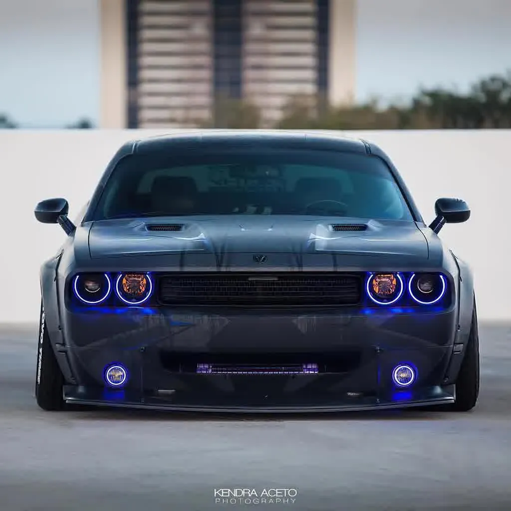 Oracle Headlight & Fog Light  LED Halo Kit Dodge Challenger (08-14) [Surface Mount] Dynamic ColorSHIFT