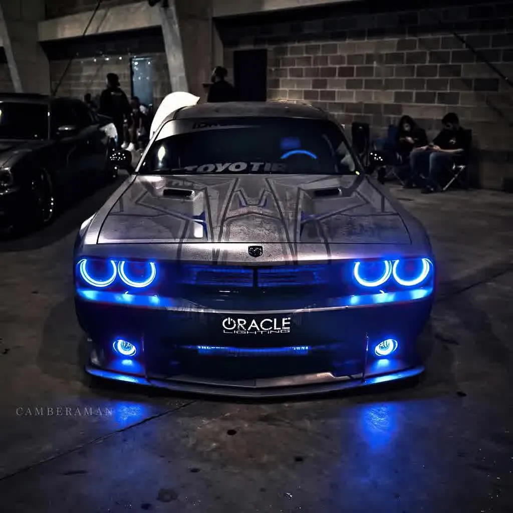 Oracle Headlight & Fog Light  LED Halo Kit Dodge Challenger (08-14) [Surface Mount] Dynamic ColorSHIFT