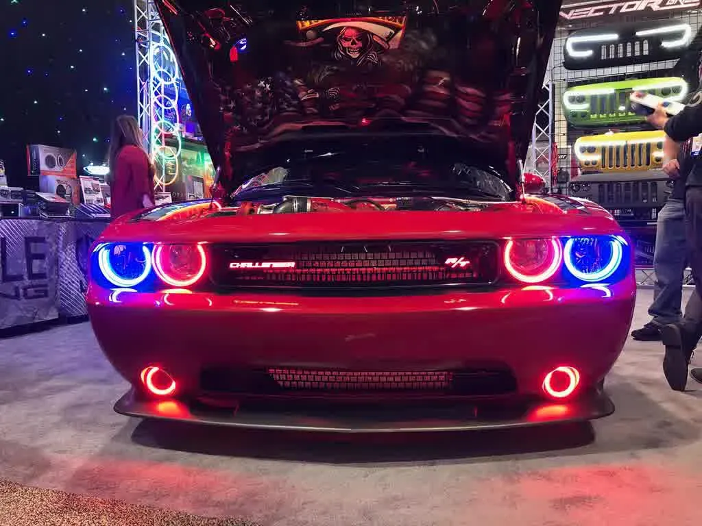 Oracle Headlight & Fog Light  LED Halo Kit Dodge Challenger (08-14) [Surface Mount] Dynamic ColorSHIFT