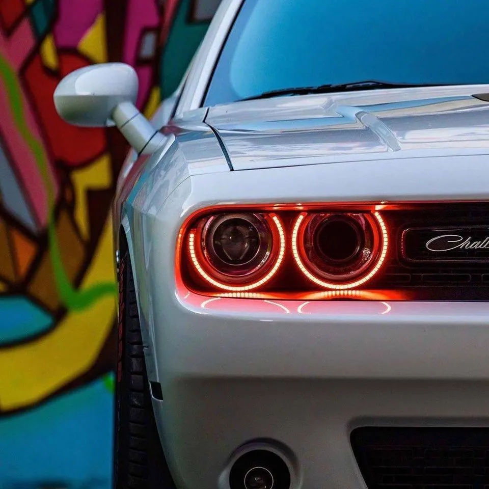 ORACLE Lighting 2015-2023 Dodge Challenger Dynamic ColorSHIFT Headlight Halo Kit - Surface Mount