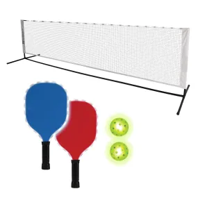 LED-Enhanced Pickleball Set for Night Play - Complete Kit with Paddle, Balls, and Carrying Case