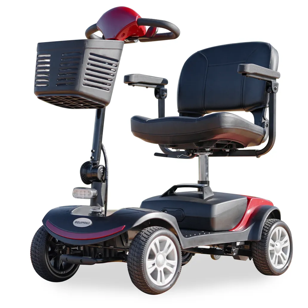 Portable 4 Wheel Electric Mobility Scooter, 8km/h, 15-25km Range, Equipmed