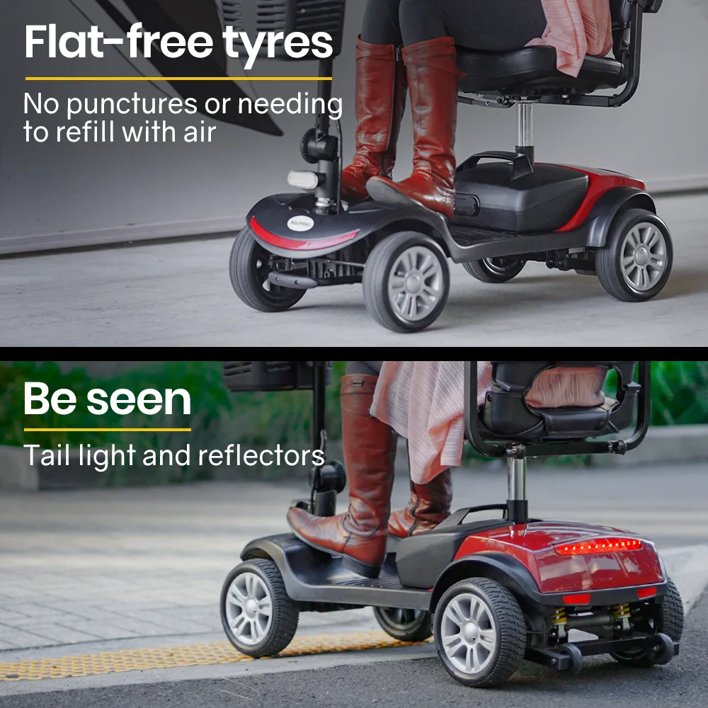 Portable 4 Wheel Electric Mobility Scooter, 8km/h, 15-25km Range, Equipmed