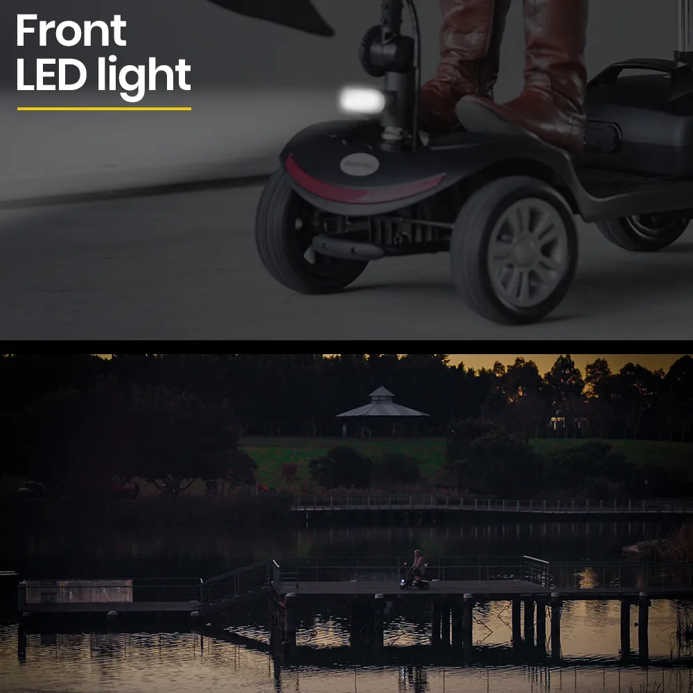 Portable 4 Wheel Electric Mobility Scooter, 8km/h, 15-25km Range, Equipmed