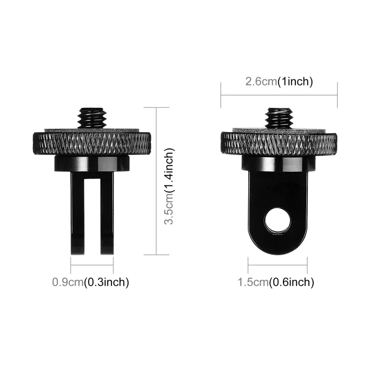 PULUZ 1/4 inch Screw Metal Tripod Mount Action Camera Adapter (Black)