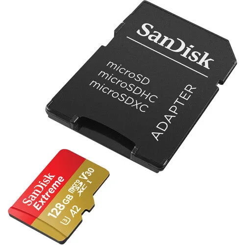 SanDisk 128GB Extreme UHS-I microSDXC Memory Card with SD Adapter