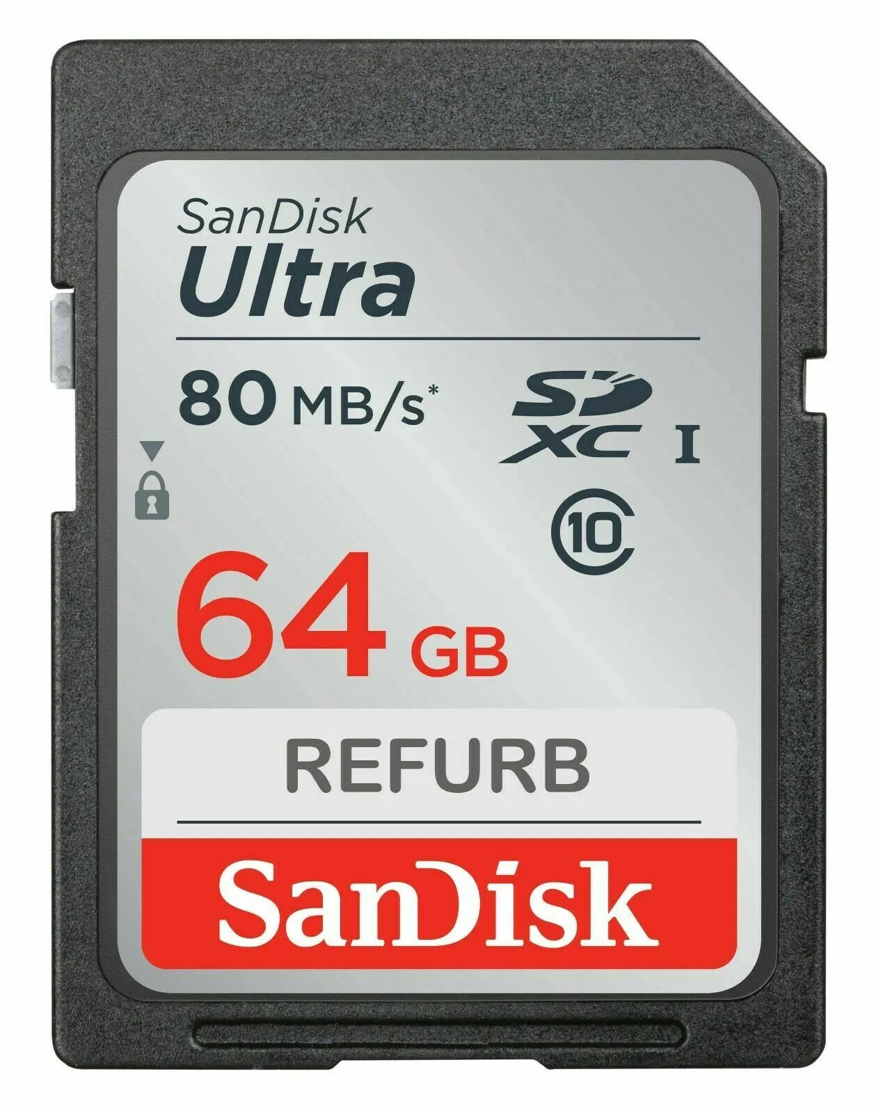 SanDisk 64GB Ultra Class 10 UHS-I SD 80MBs SDHC / SDXC Memorycard (Re-certified)