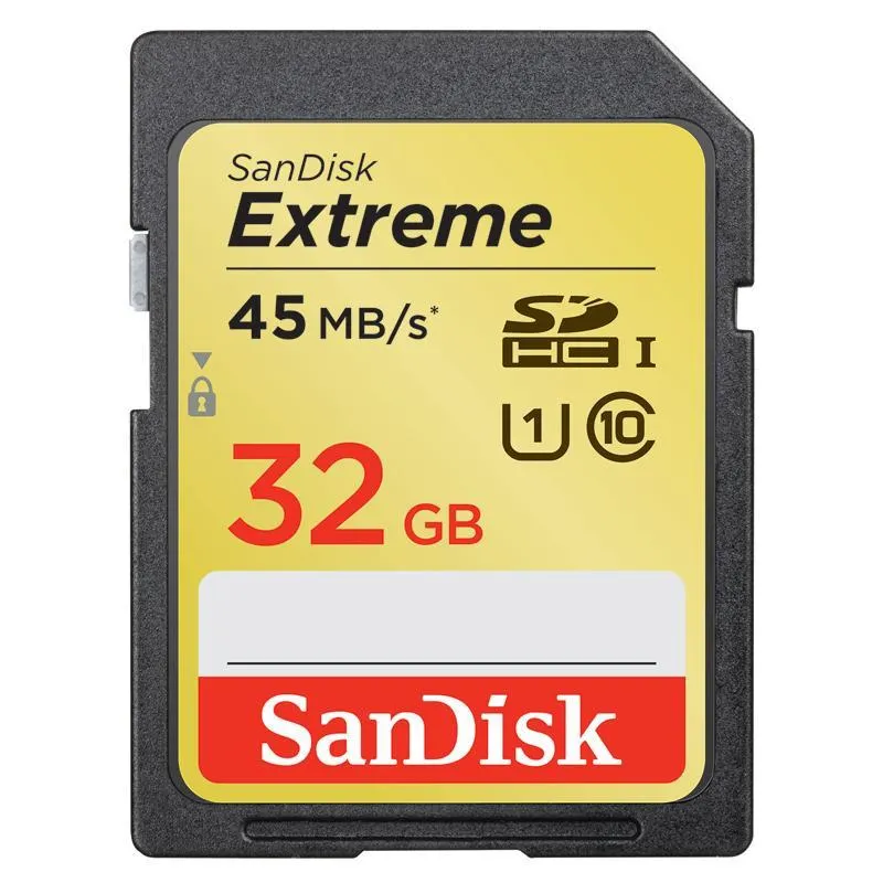 SanDisk EXTREME® CLASS 10 SDHC CARDS Read 45MB/s Write Speed 300x