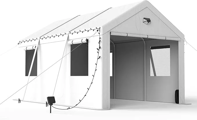 SANNWSG Carport Canopy 10x16FT Heavy Duty, Carport Canopy, Portable Car Port Garage, Car Shelter All Weather, White