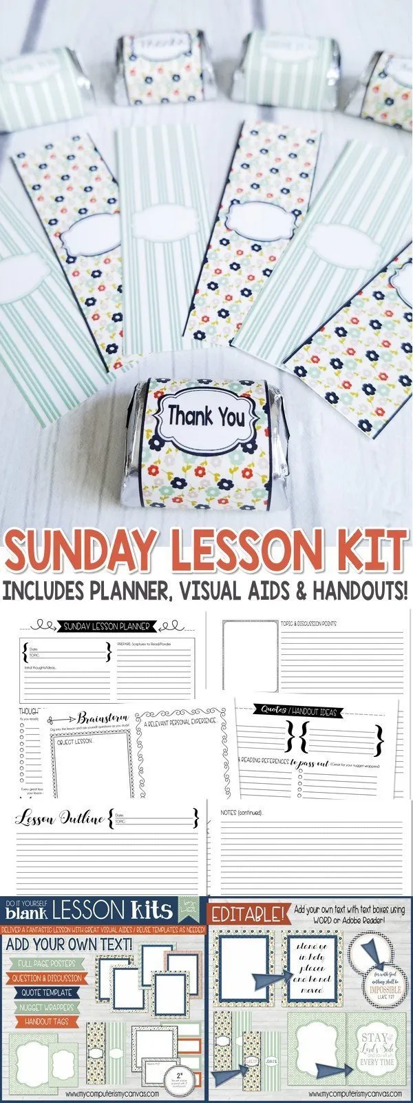 Sunday Lesson Kit #10 {Blank Editable Template} PRINTABLE