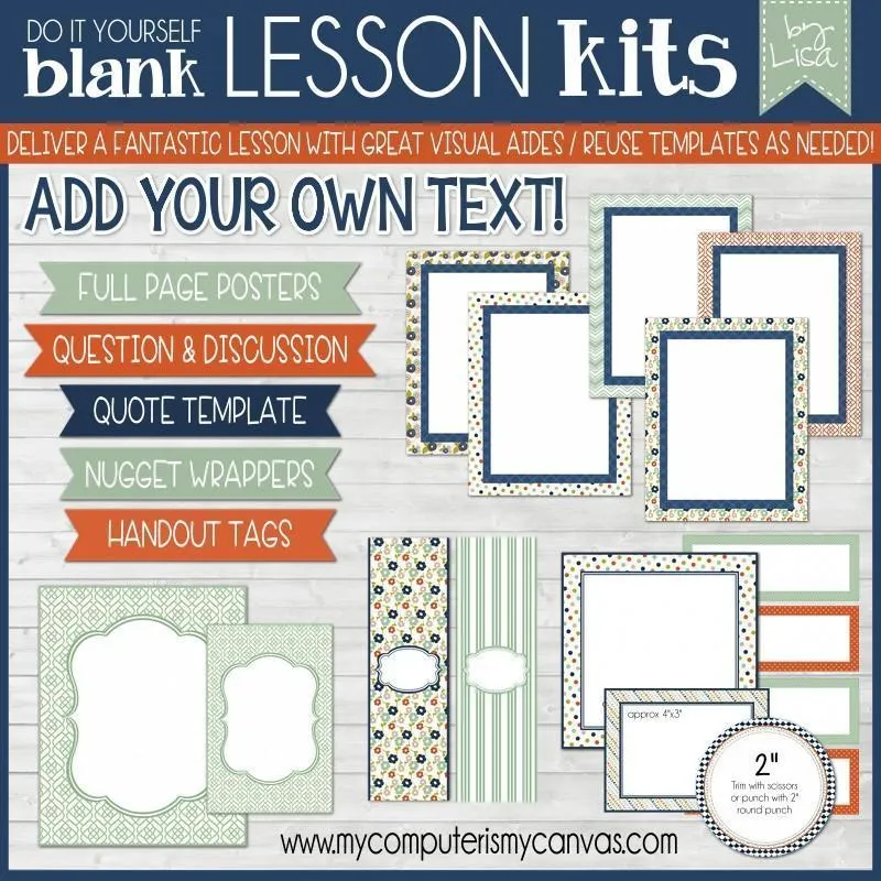 Sunday Lesson Kit #10 {Blank Editable Template} PRINTABLE