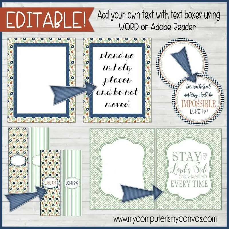 Sunday Lesson Kit #10 {Blank Editable Template} PRINTABLE