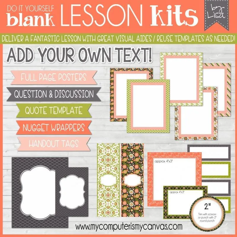 Sunday Lesson Kit #12 {Blank Editable Template} PRINTABLE