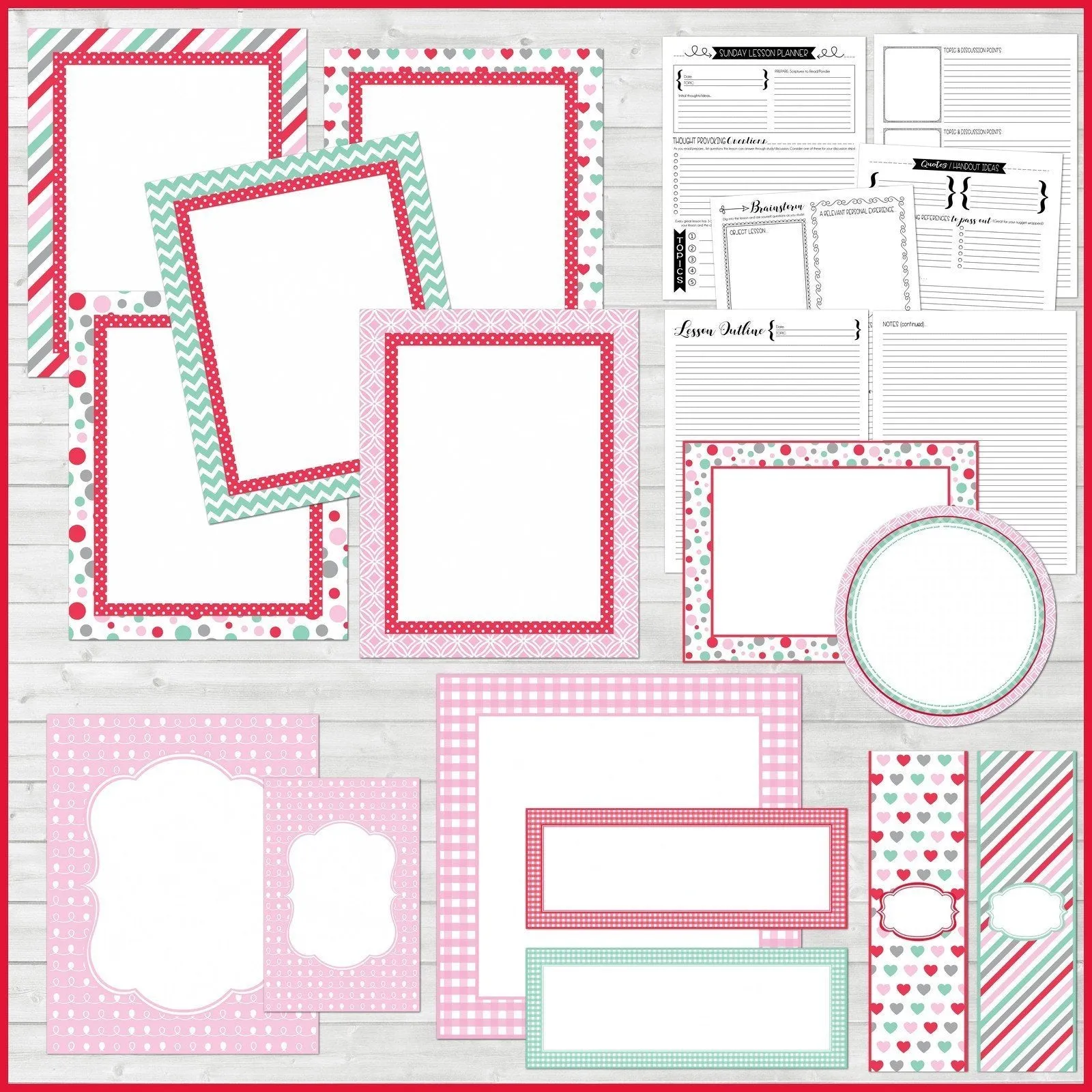 Sunday Lesson Kit #5 {Blank Editable Template} PRINTABLE