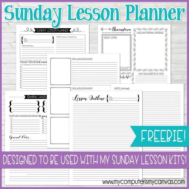 Sunday Lesson Kit #6 {Blank Editable Template} PRINTABLE