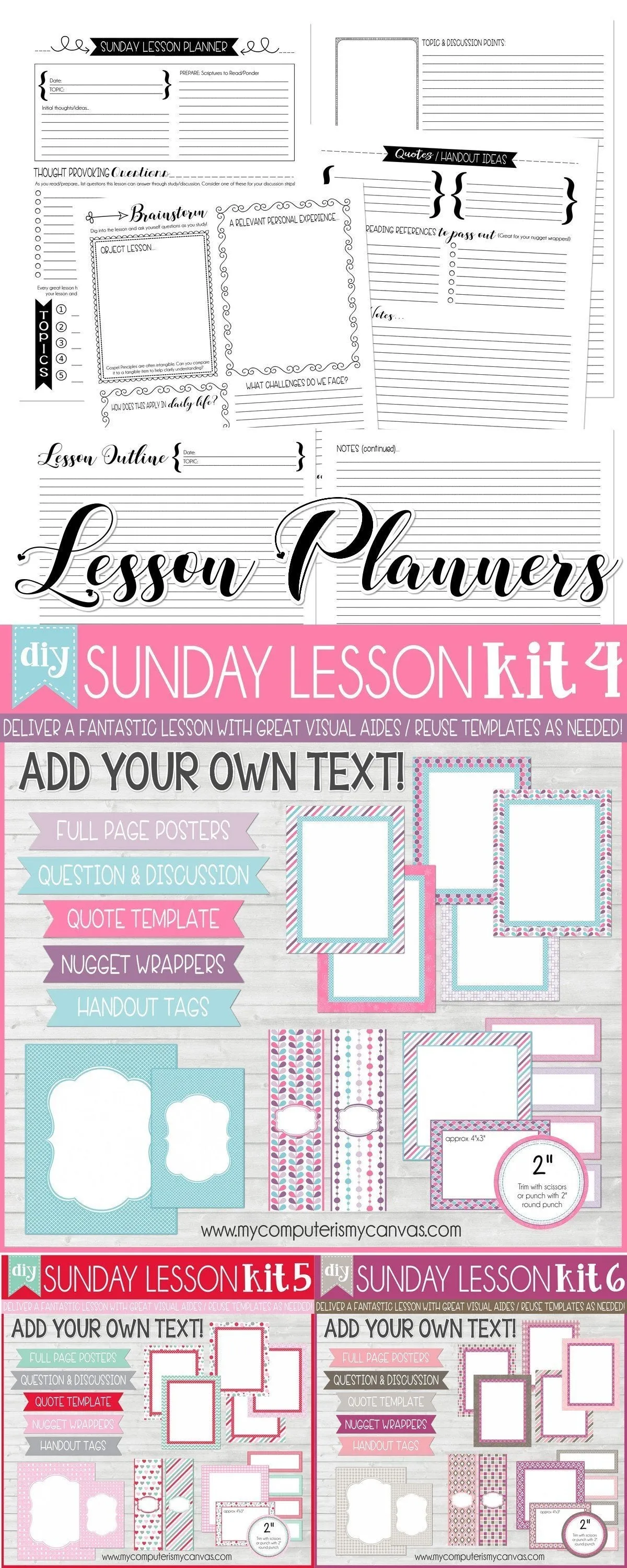 Sunday Lesson Kit BUNDLE B (Kits 4, 5 & 6} PRINTABLE