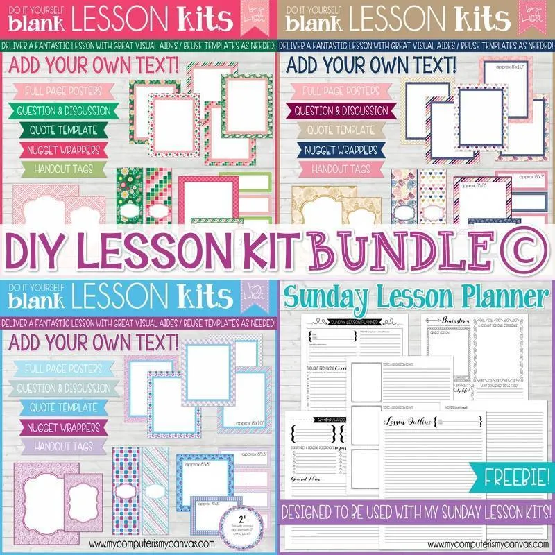 Sunday Lesson Kit BUNDLE C (Kits 7, 8 & 9} PRINTABLE