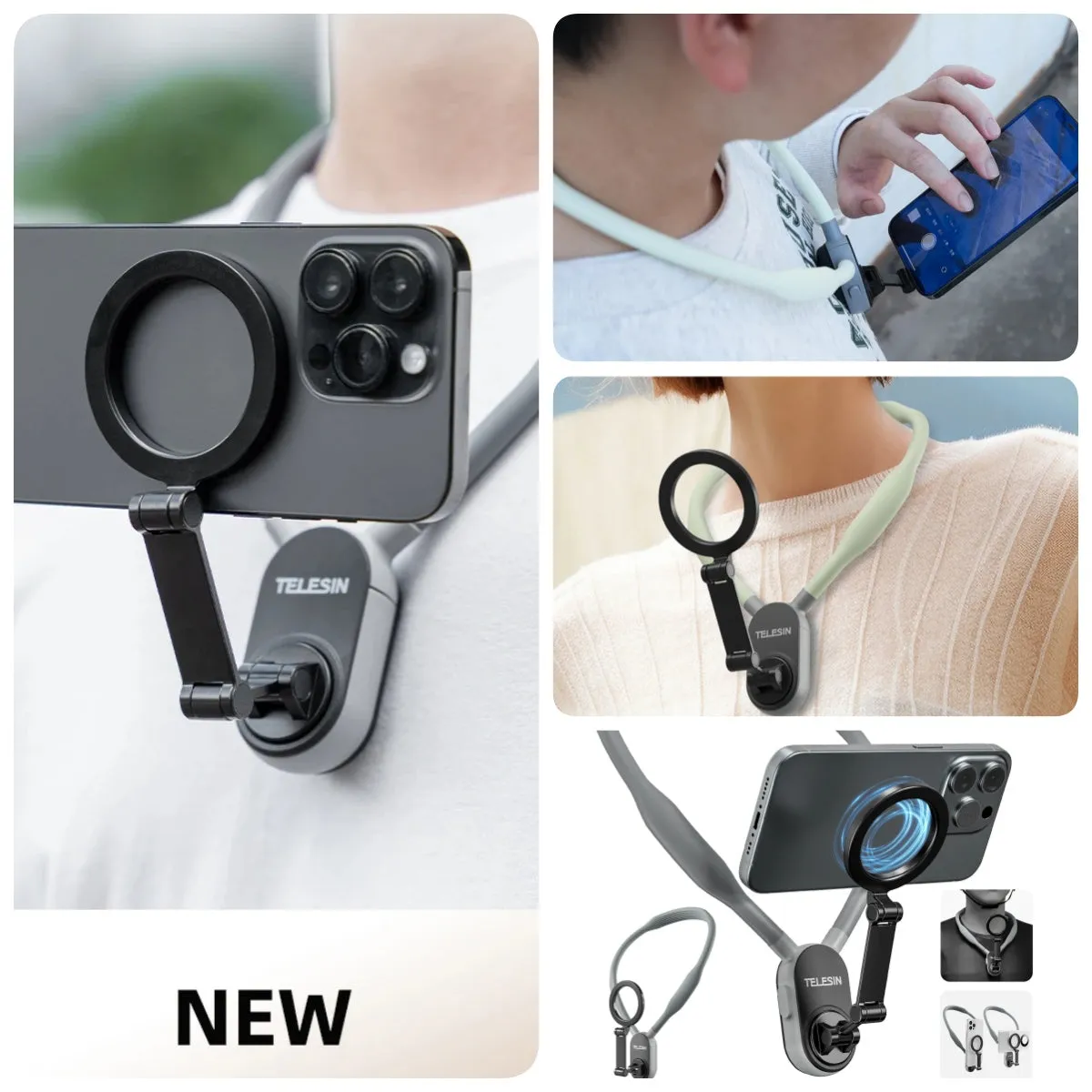 Telesin Magnetic Neck Holder Mount for Smartphones & Vlogging Gear