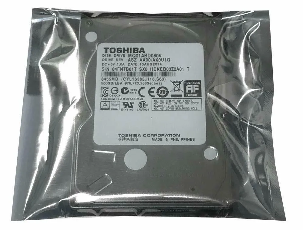 Toshiba (SATA) 2.5" Internal HD 500GB 5400RPM HDD HDKEB03Z2A01 MQ01ABD050V