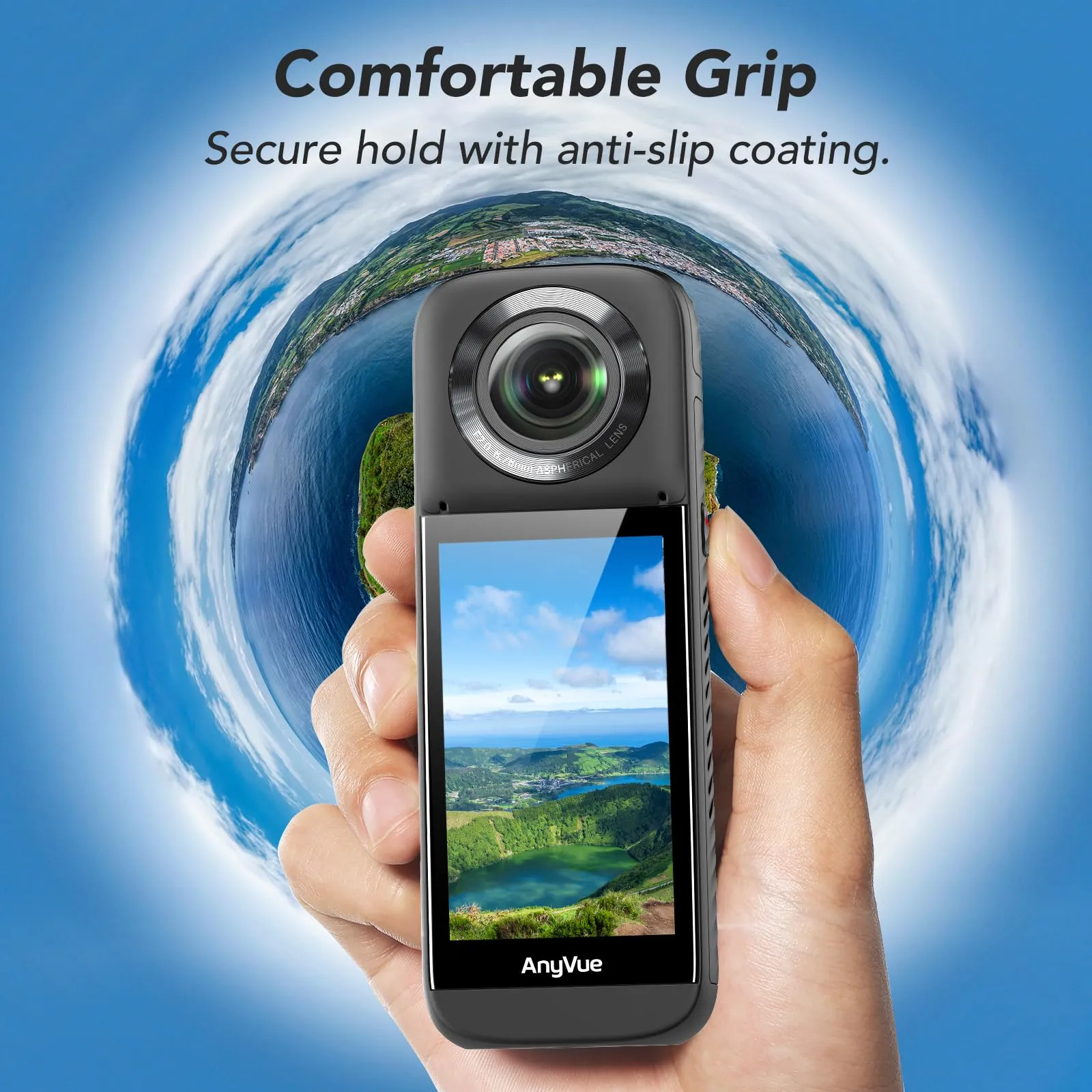 TOZO AnyVue Android Smart 360 Action Camera with 1/2" 4800W CMOS, 5.7K 360 Video