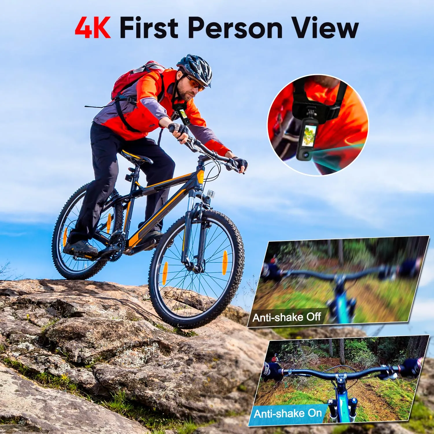 V2 360 Vlog Camera Kit with 3.0" Touchscreen-5.7K 360 Video, 1/2" 48MP Sensors, 72MP 360 Photo, Multi-Platform 4K 360° HDR Live Streaming, Fast Charging