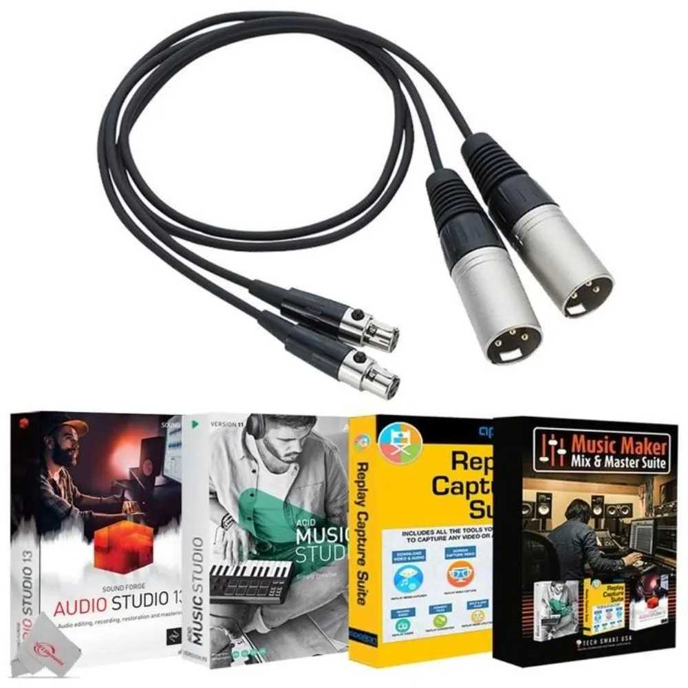 Zoom TXF-8 TA3 to XLR Cable (Pair)   Music Maker Mix and Master Suite - Free Subscription to Acid Music Studio, Replay Capture Suite and Sound Forge Softwares